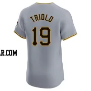 Jared Triolo Men's Pittsburgh Pirates Gray Elite Road Jersey