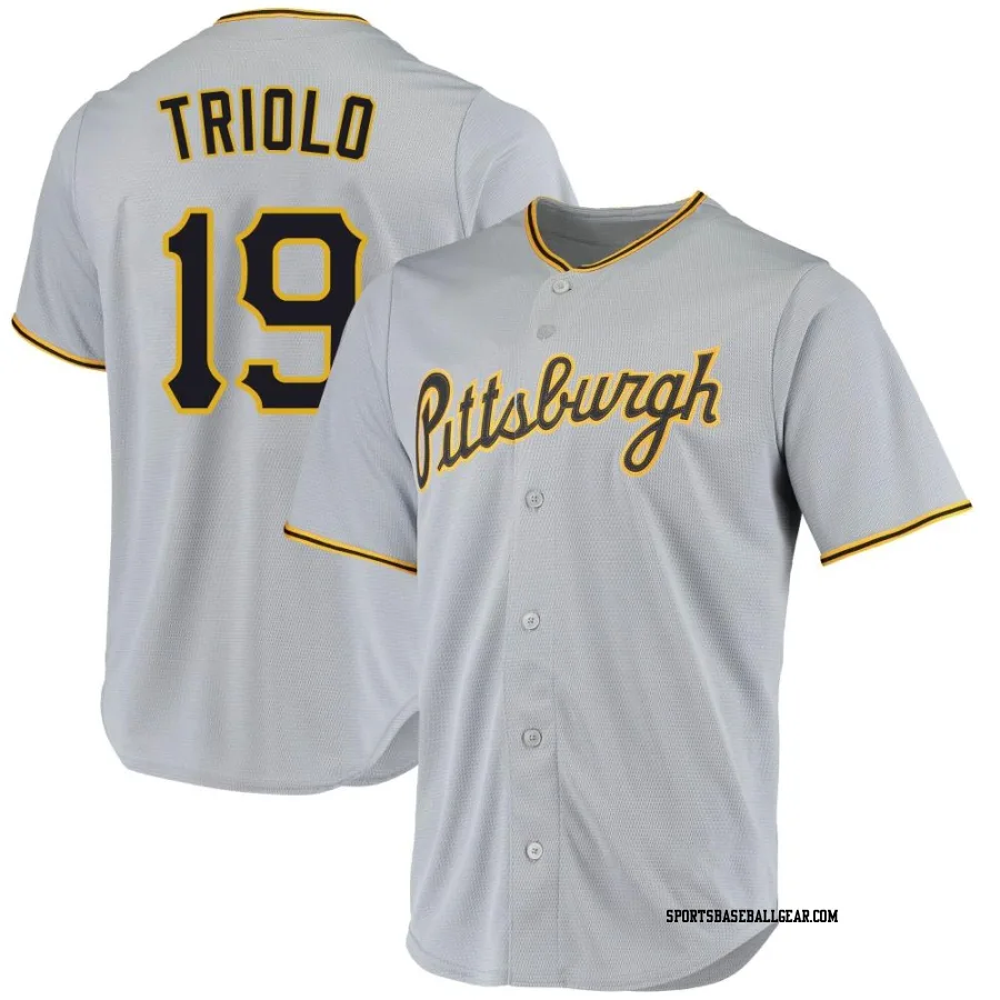 Jared Triolo Men's Pittsburgh Pirates Gray Replica Road Jersey