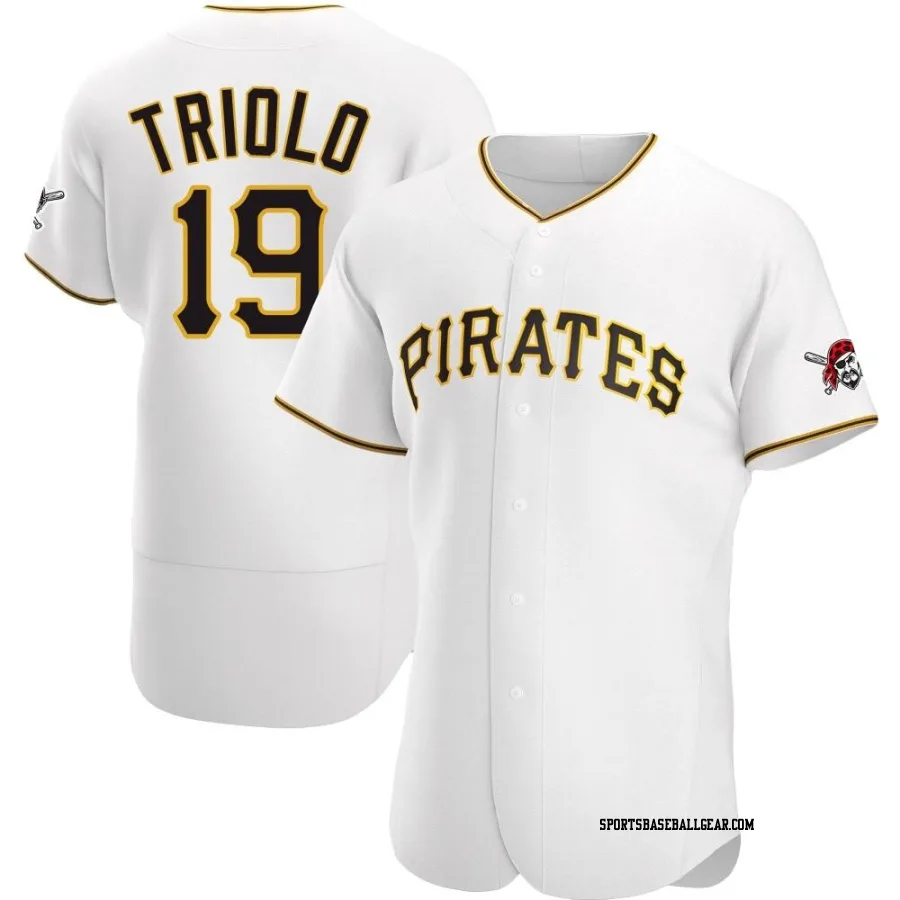 Jared Triolo Men's Pittsburgh Pirates White Authentic Home Jersey