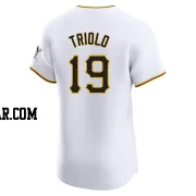 Jared Triolo Men's Pittsburgh Pirates White Elite Home Jersey