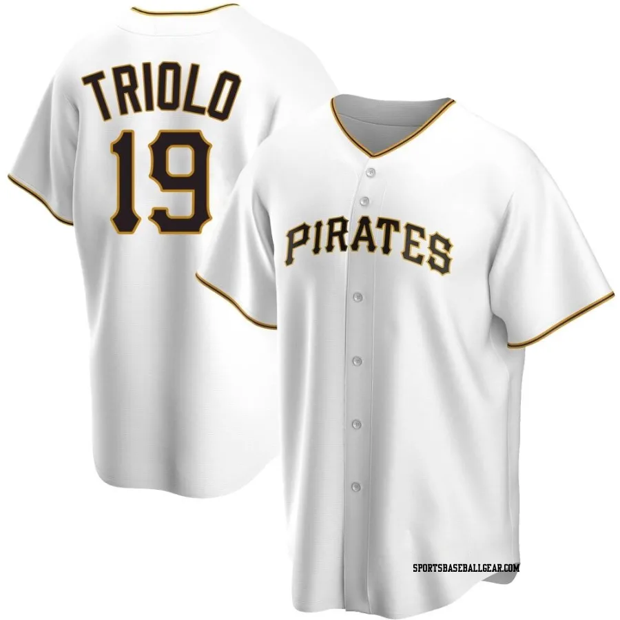 Jared Triolo Men's Pittsburgh Pirates White Replica Home Jersey