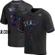 Jared Walsh Men's Texas Rangers Black Holographic Replica Alternate 2023 World Series Jersey