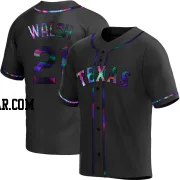 Jared Walsh Men's Texas Rangers Black Holographic Replica Alternate Jersey