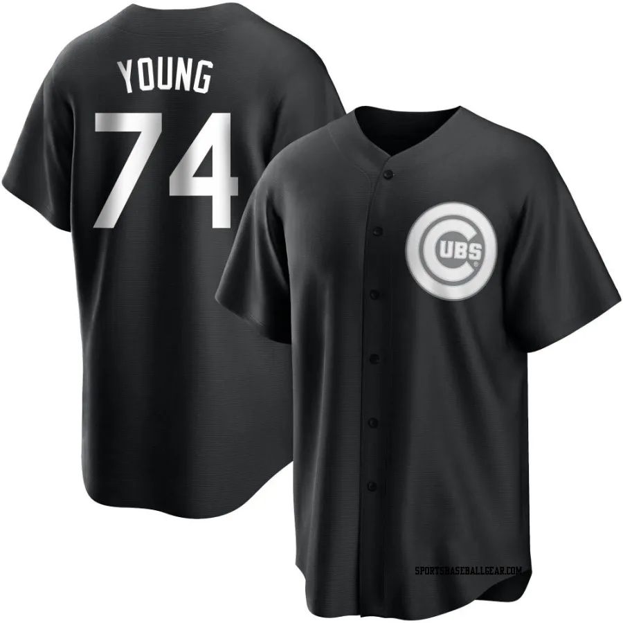 Jared Young Men's Chicago Cubs Black/White Replica Jersey