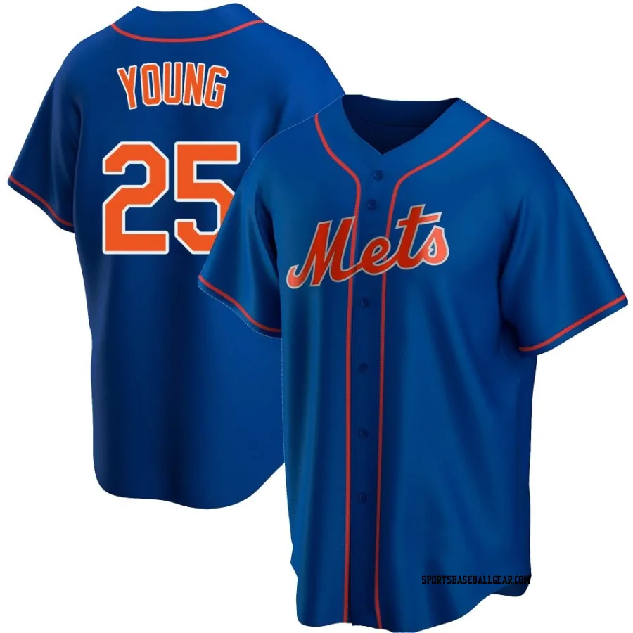 Jared Young Men's New York Mets Royal Replica Alternate Jersey