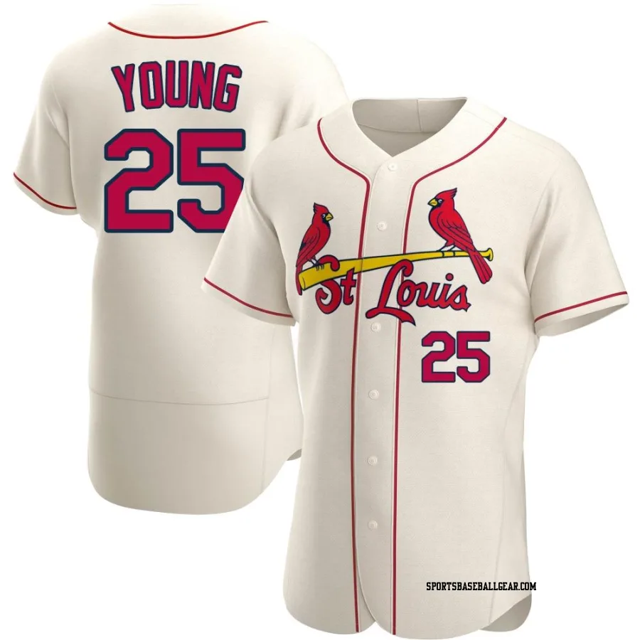 Jared Young Men's St. Louis Cardinals Cream Authentic Alternate Jersey