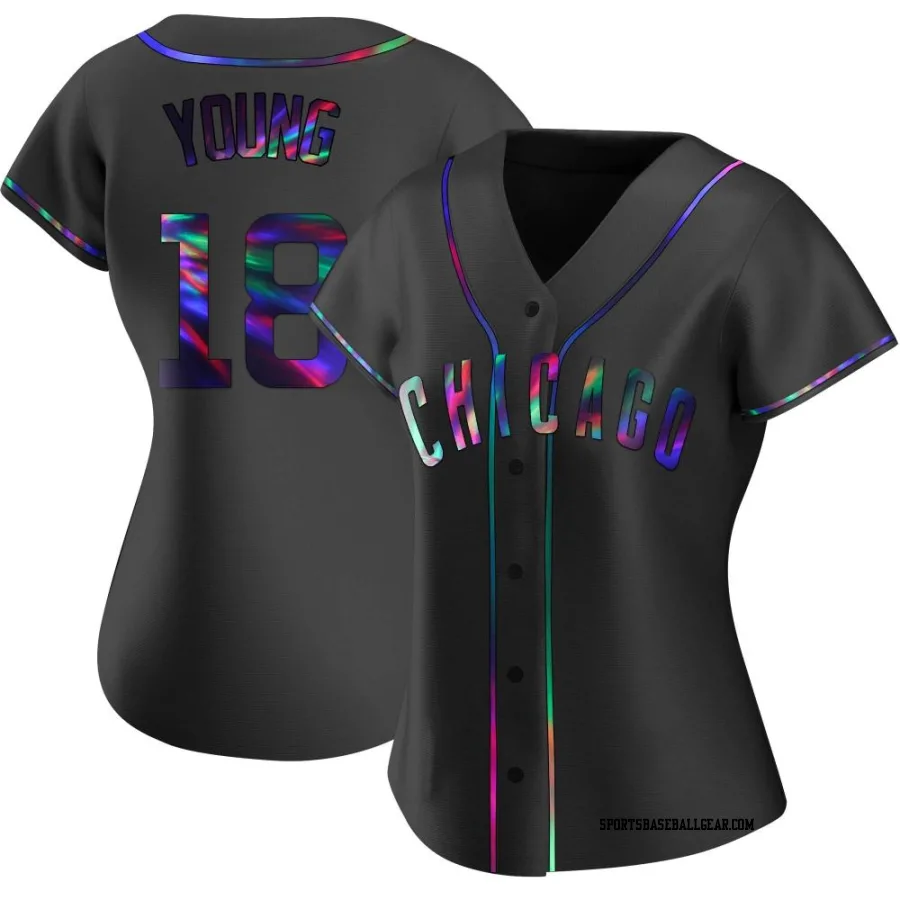 Jared Young Women's Chicago Cubs Black Holographic Replica Alternate Jersey