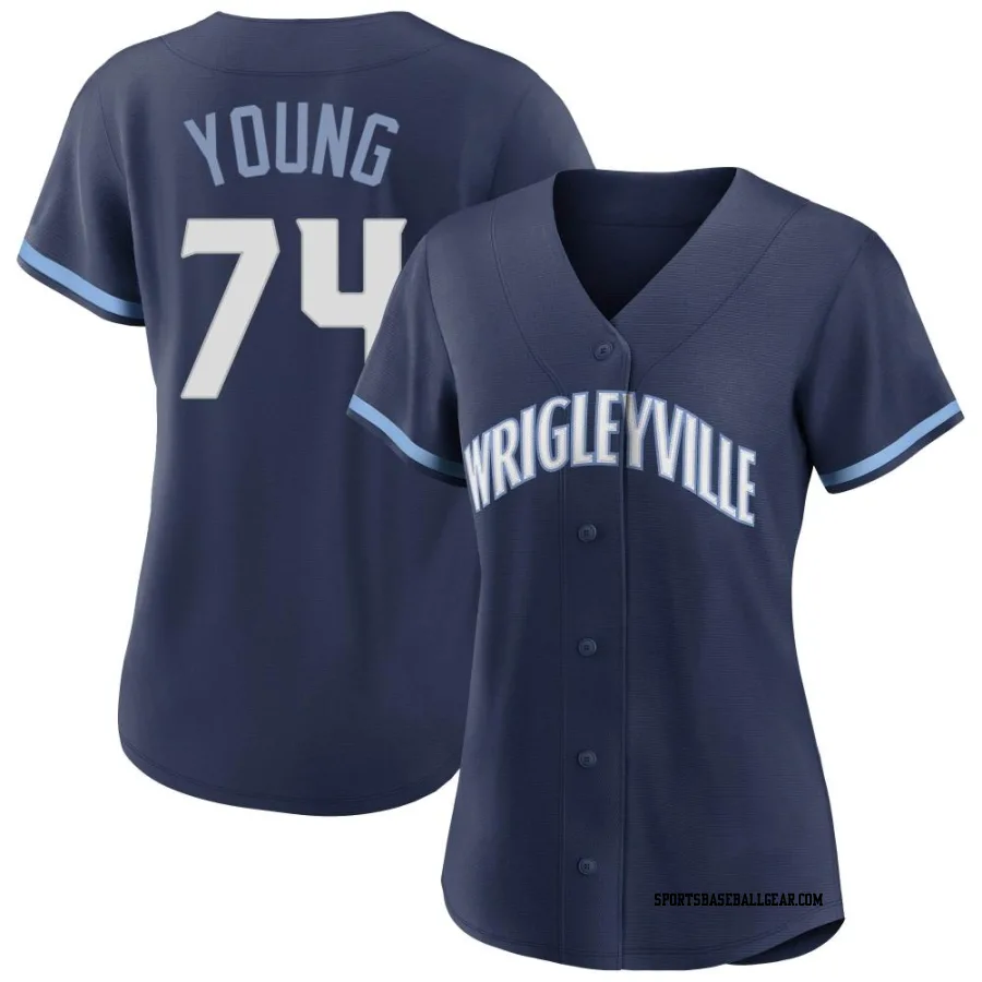 Jared Young Women's Chicago Cubs Navy Authentic 2021 City Connect Jersey