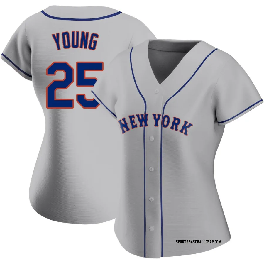 Jared Young Women's New York Mets Gray Authentic Road Jersey