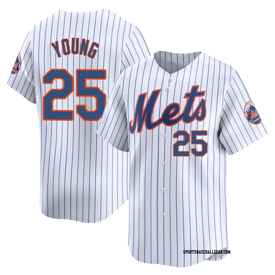 Jared Young Youth New York Mets White Limited Home Jersey