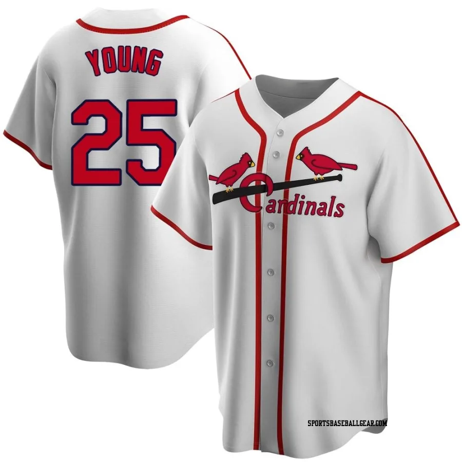 Jared Young Youth St. Louis Cardinals White Home Cooperstown Collection Jersey