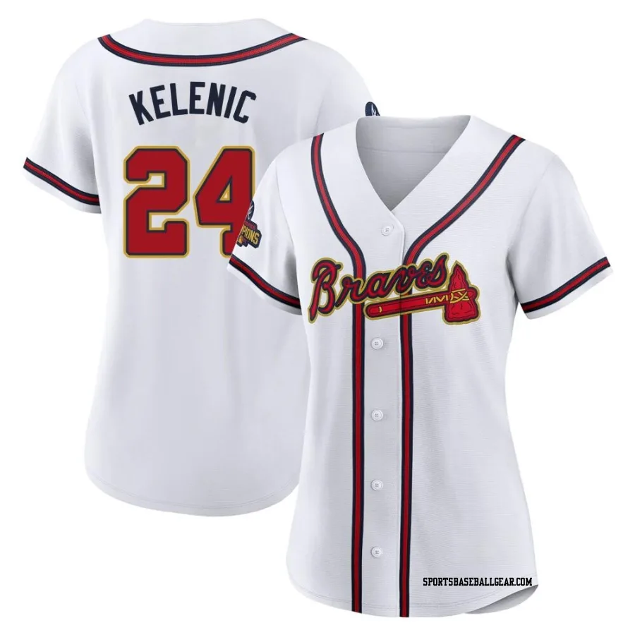 Jarred Kelenic Women's Atlanta Braves Gold Authentic White 2022 Program Jersey