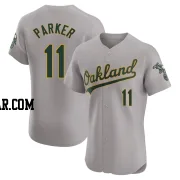 Jarrod Parker Men's Oakland Athletics Gray Elite Road Jersey