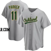 Jarrod Parker Men's Oakland Athletics Gray Replica Road Jersey