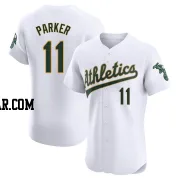 Jarrod Parker Men's Oakland Athletics White Elite Home Jersey