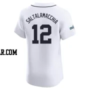 Jarrod Saltalamacchia Men's Detroit Tigers White Elite Home Patch Jersey