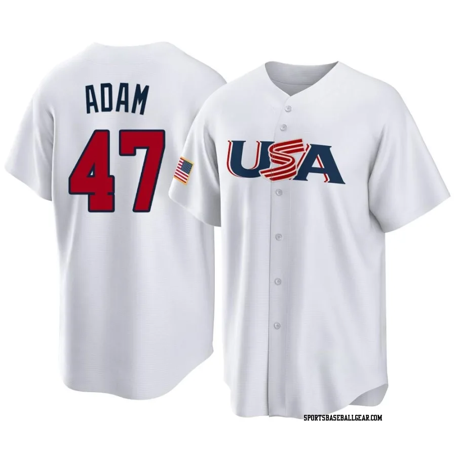 Jason Adam Men's Tampa Bay Rays White Replica USA Baseball 2023 World Baseball Classic Jersey