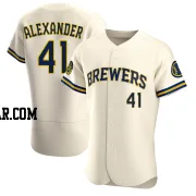 Jason Alexander Men's Milwaukee Brewers Cream Authentic Home Jersey