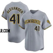 Jason Alexander Men's Milwaukee Brewers Gray Limited Away Jersey