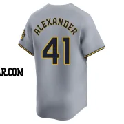 Jason Alexander Men's Milwaukee Brewers Gray Limited Away Jersey