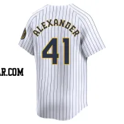 Jason Alexander Men's Milwaukee Brewers White Limited Alternate Jersey