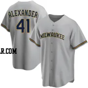 Jason Alexander Youth Milwaukee Brewers Gray Replica Road Jersey