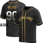 Jason Bilous Men's Cleveland Guardians Black Golden Replica Alternate Jersey