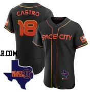 Jason Castro Men's Houston Astros Black Authentic 2023 Space City Ready 2 Reign Flex Base Jersey