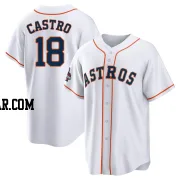 Jason Castro Men's Houston Astros White Replica 2022 World Series Champions Home Jersey