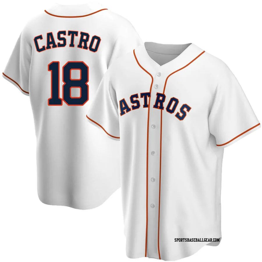 Jason Castro Men's Houston Astros White Replica Home Jersey