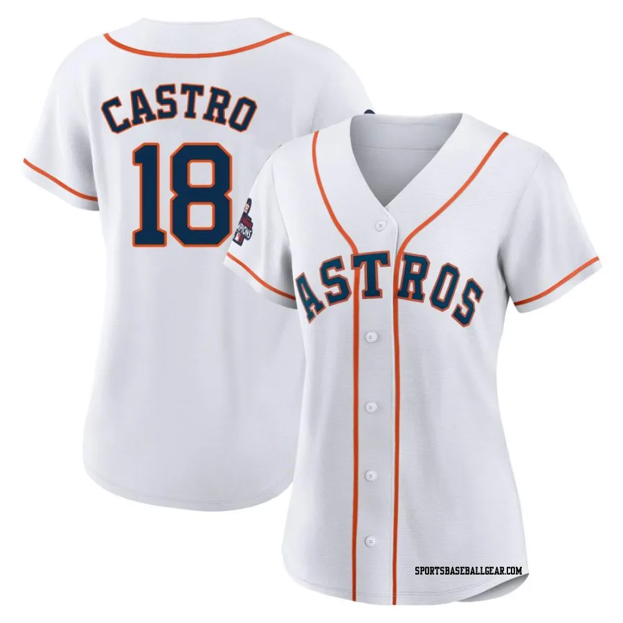 Jason Castro Women's Houston Astros White Authentic 2022 World Series Champions Home Jersey