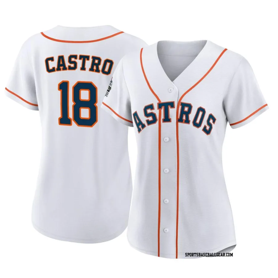 Jason Castro Women's Houston Astros White Authentic 2022 World Series Home Jersey