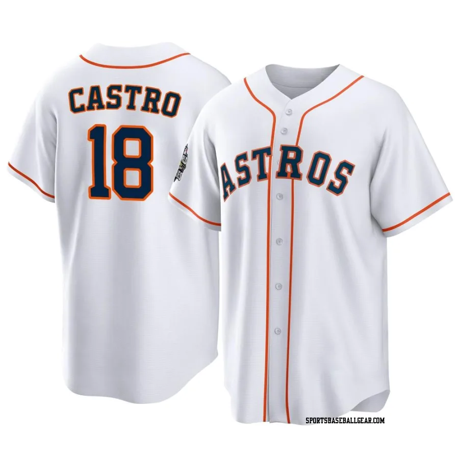 Jason Castro Youth Houston Astros White Replica 2022 World Series Home Jersey