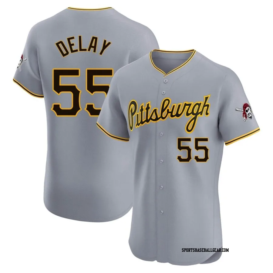 Jason Delay Men's Pittsburgh Pirates Gray Elite Road Jersey