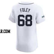 Jason Foley Men's Detroit Tigers White Elite Home Patch Jersey