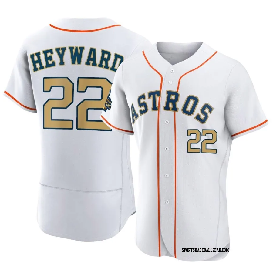 Jason Heyward Men's Houston Astros Gold Authentic White 2023 Collection Jersey