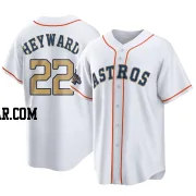 Jason Heyward Men's Houston Astros Gold Replica White 2023 Collection Jersey