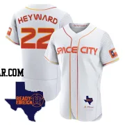 Jason Heyward Men's Houston Astros White Authentic 2023 Space City Ready 2 Reign Flex Base Jersey