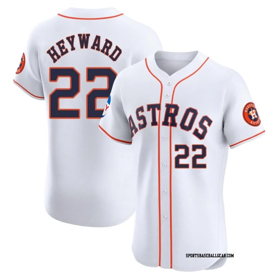 Jason Heyward Men's Houston Astros White Elite Home Patch Jersey