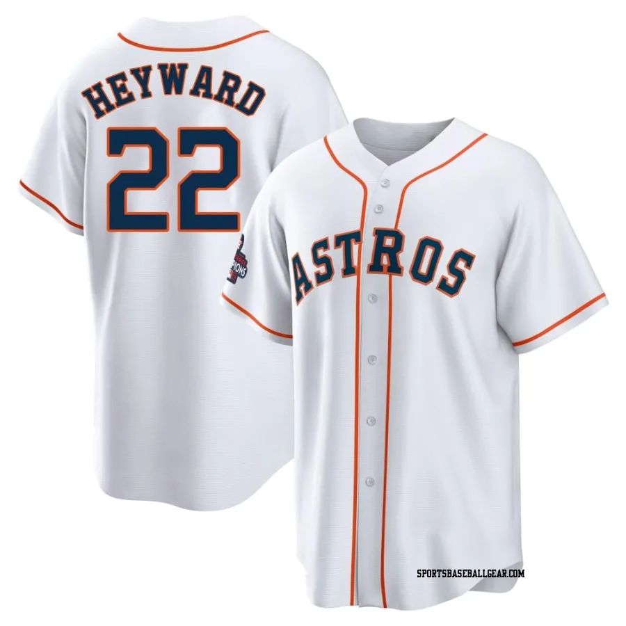 Jason Heyward Men's Houston Astros White Replica 2022 World Series Champions Home Jersey