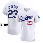 Jason Heyward Men's Los Angeles Dodgers White Elite Home Jersey