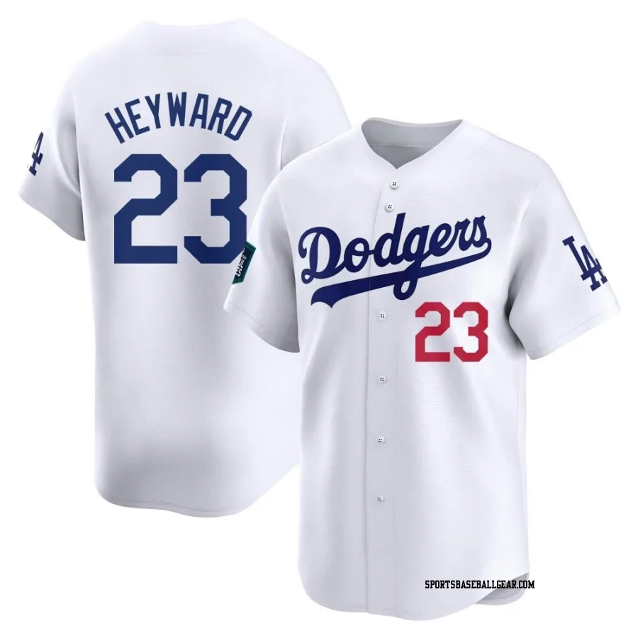 Jason Heyward Men's Los Angeles Dodgers White Limited 2024 World Tour Seoul Series Home Jersey