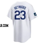 Jason Heyward Men's Los Angeles Dodgers White Replica 2024 World Tour Seoul Series Home Jersey