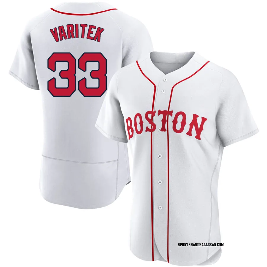 Jason Varitek Men's Boston Red Sox White Authentic 2021 Patriots' Day Jersey