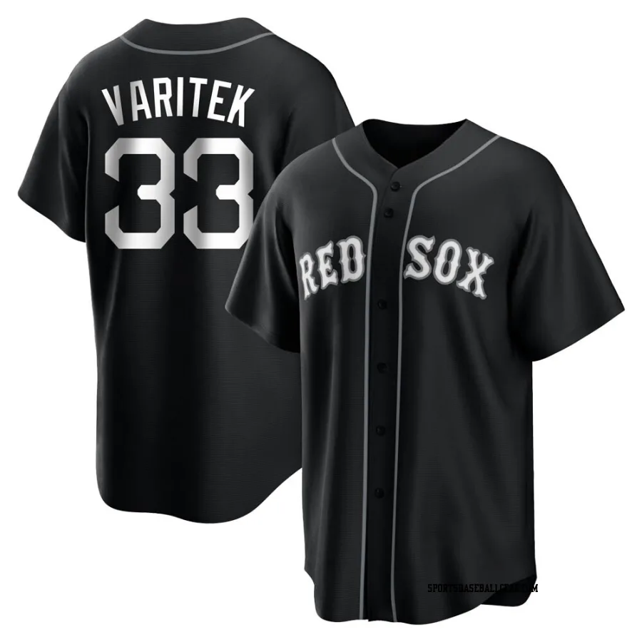 Jason Varitek Youth Boston Red Sox Black/White Replica Jersey