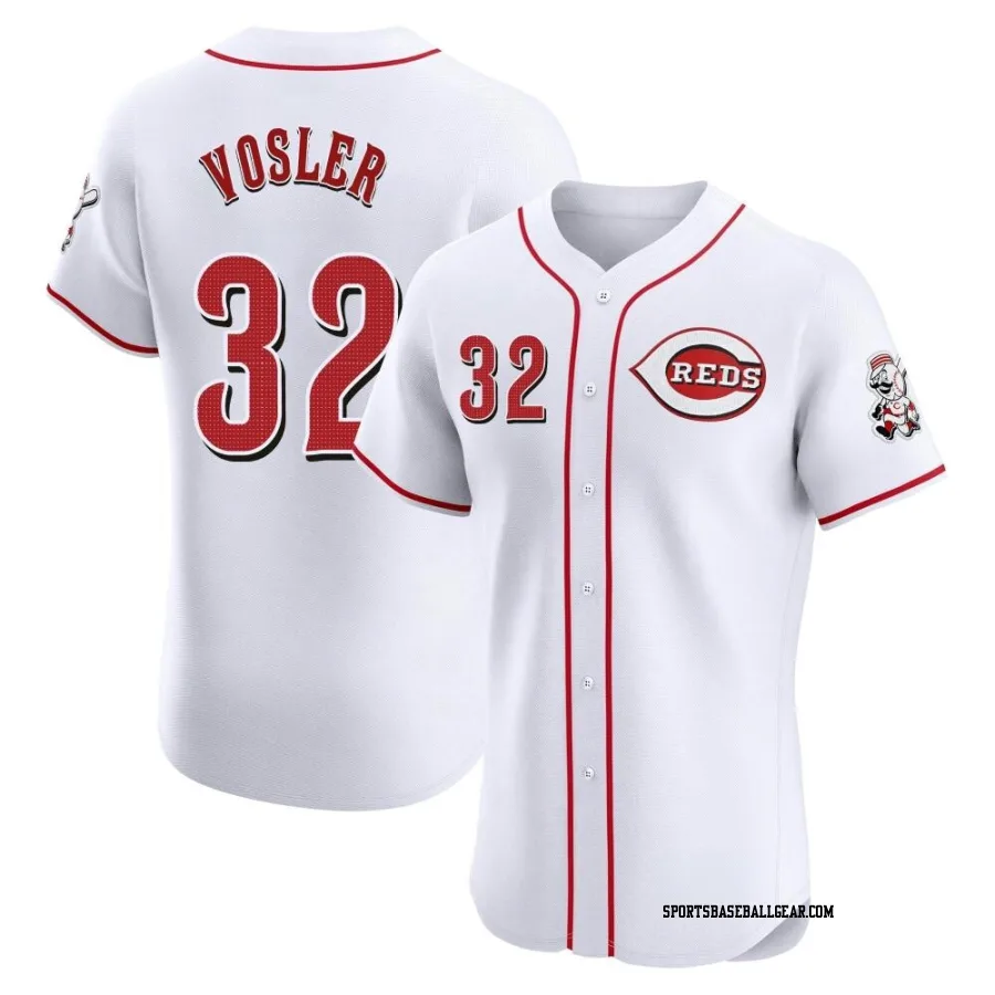 Jason Vosler Men's Cincinnati Reds White Elite Home Jersey