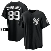 Jasson Dominguez Men's New York Yankees Black/White Replica Jersey