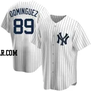 Jasson Dominguez Men's New York Yankees White Replica Home Jersey