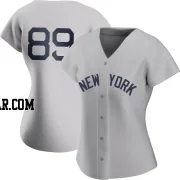 Jasson Dominguez Women's New York Yankees Gray Authentic 2021 Field of Dreams Jersey