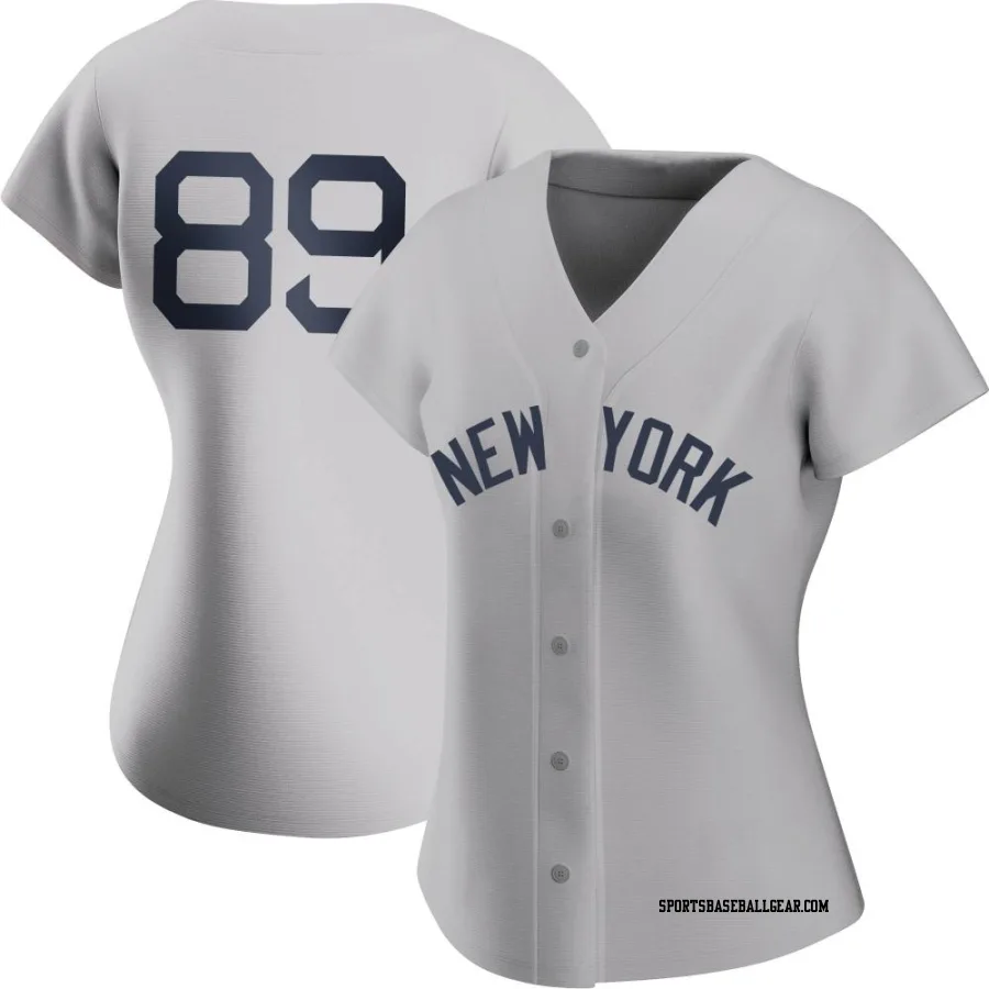 Jasson Dominguez Women's New York Yankees Gray Authentic 2021 Field of Dreams Jersey